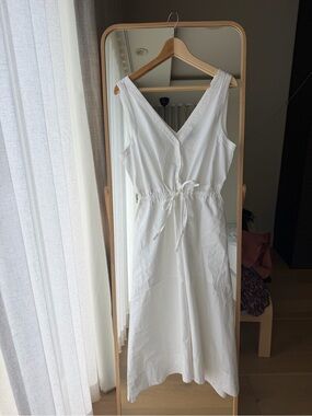 *NWT* GAP white cotton midi dress, size M